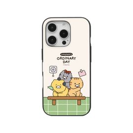 [S2B] KAKAO FRIENDS CHOONSIK Magnetic Door Wallet Card Case Compatible with iPhone – Dual Layer Protective Bumper Phone Case, Card Storage (2) - Made in Korea